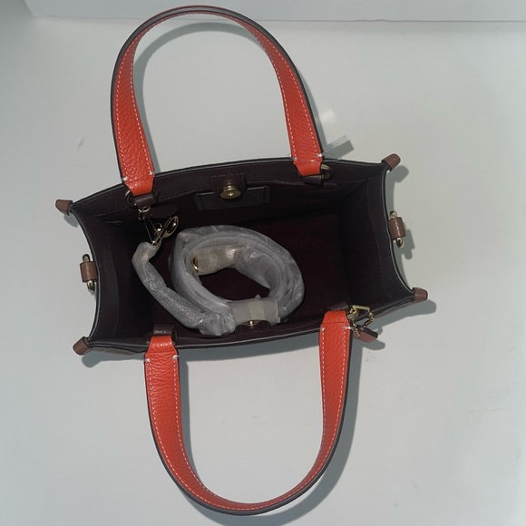 Coach Dempsey Tote 22 In Signature Canvas With Hedgehog Print In Brown Black NWT - Picture 7 of 16